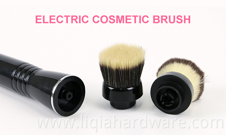 Wholesale luxury rechargeable black round detachable electric rotating cosmetic makeup brush